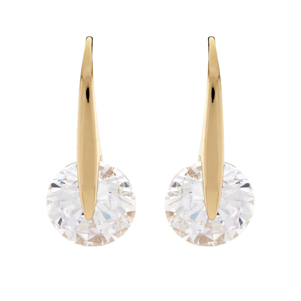 Verity Gold Cz Hook Earrings