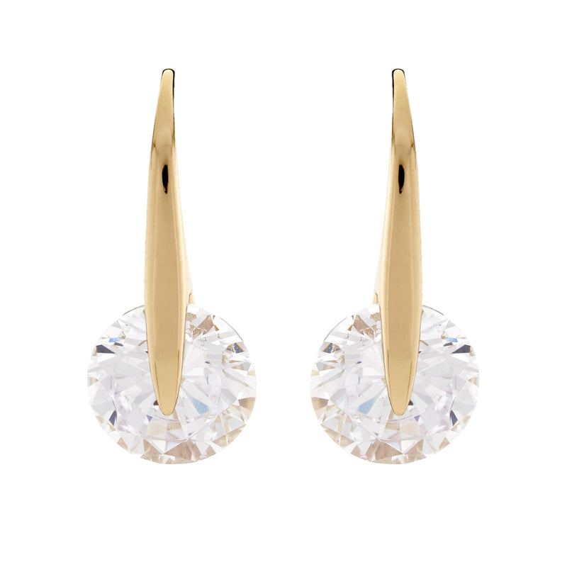 Verity Gold Cz Hook Earrings