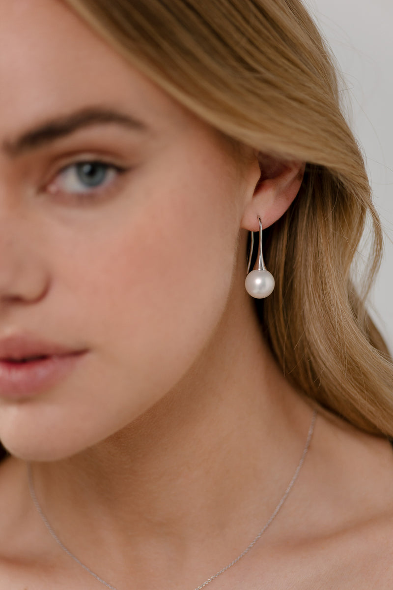 Bella Silver Pearl Drop Earrings