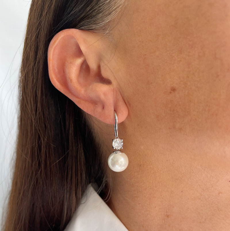 Fleur Silver Pearl Earrings