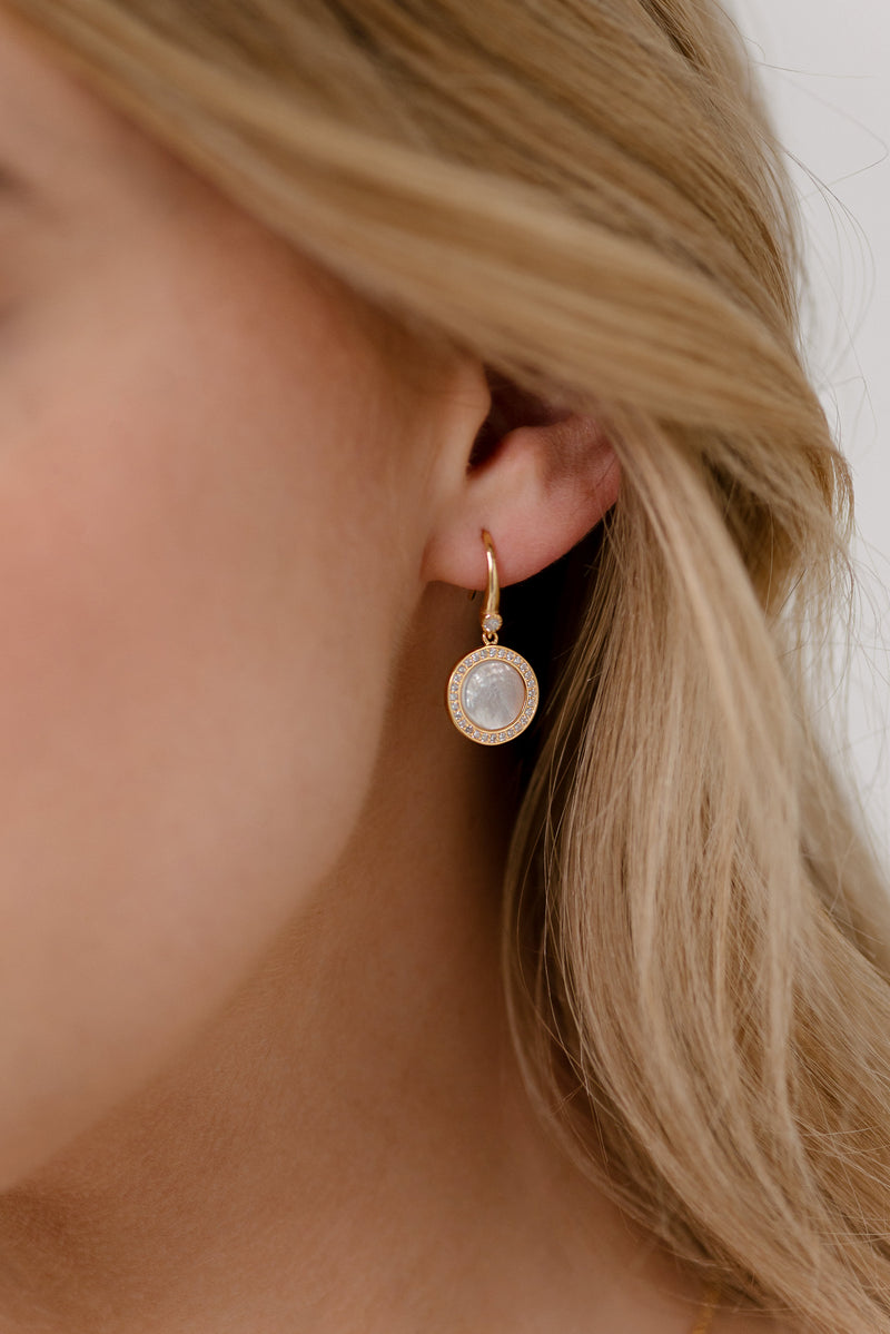 Indi White Pearl & Gold Earrings