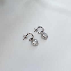 Micro Pavé Heart Hoop Earrings