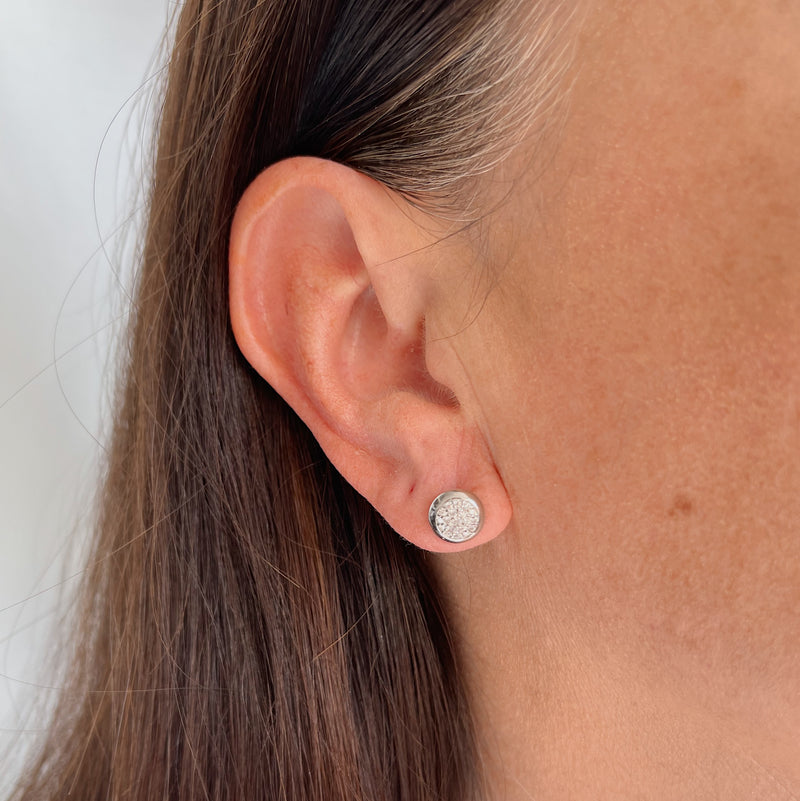 Luna Silver Stud Earrings