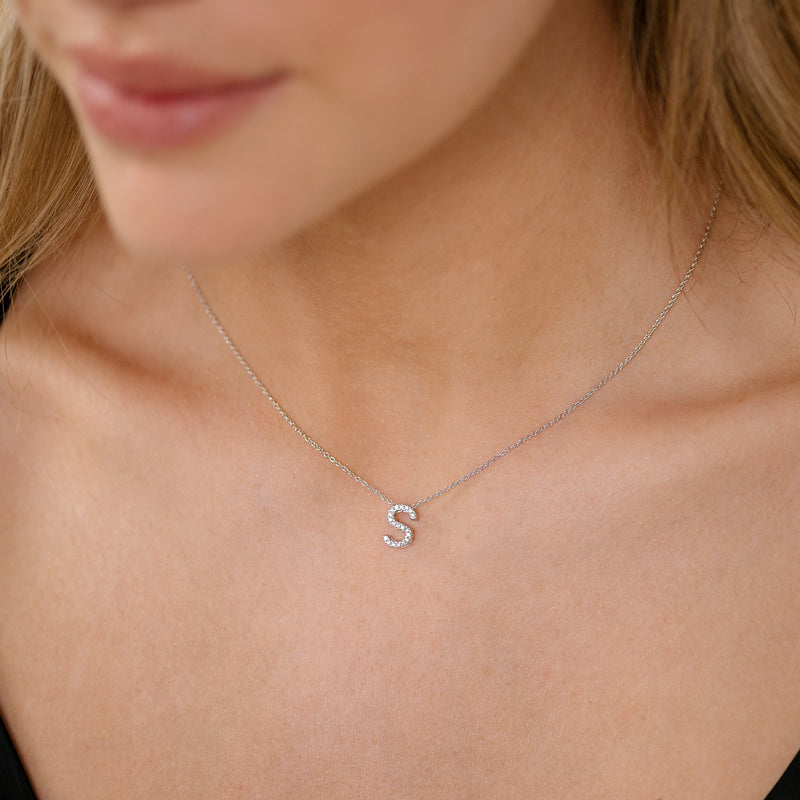 A-Z Initials by Sybella - Silver with Cubic Zirconia